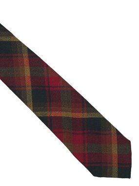 Red Gold Green Plaid Scotland Scottish Wool Woven Tie Necktie 3 x 54
